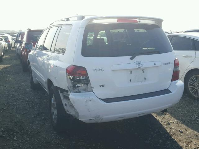 JTEDP21A740011580 - 2004 TOYOTA HIGHLANDER WHITE photo 3