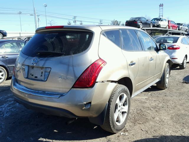 JN8AZ08W07W622385 - 2007 NISSAN MURANO SL GOLD photo 4