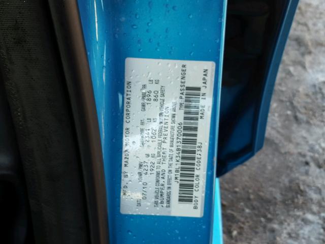 JM1BL1K34B1370006 - 2011 MAZDA SPEED 3 蓝色 照片 10