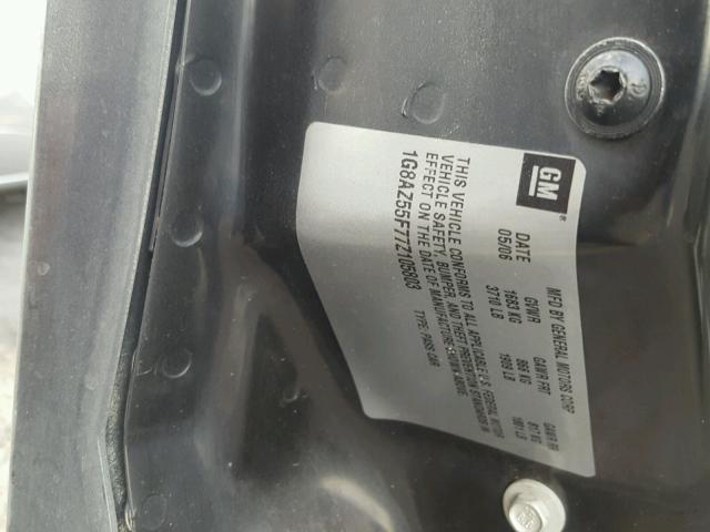 1G8AZ55F77Z105803 - 2007 SATURN ION LEVEL GRAY photo 10