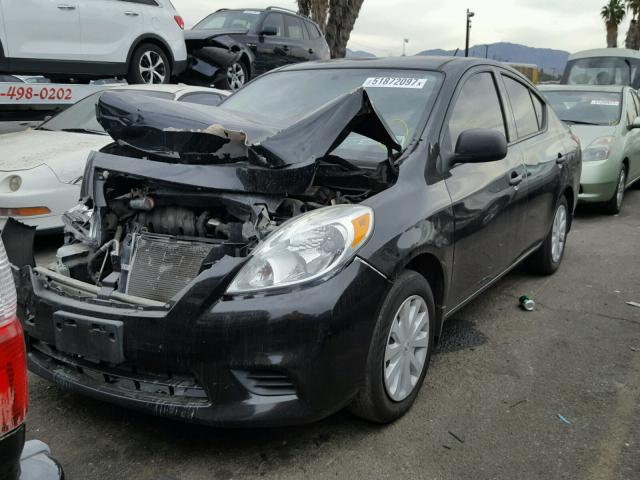 3N1CN7AP7EL802741 - 2014 NISSAN VERSA S BLACK photo 2