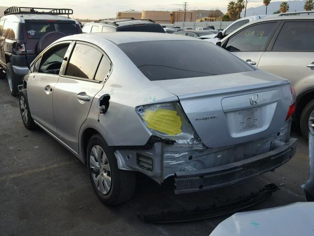 19XFB2F51CE382795 - 2012 HONDA CIVIC LX SILVER photo 3