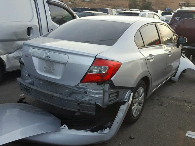 19XFB2F51CE382795 - 2012 HONDA CIVIC LX SILVER photo 4