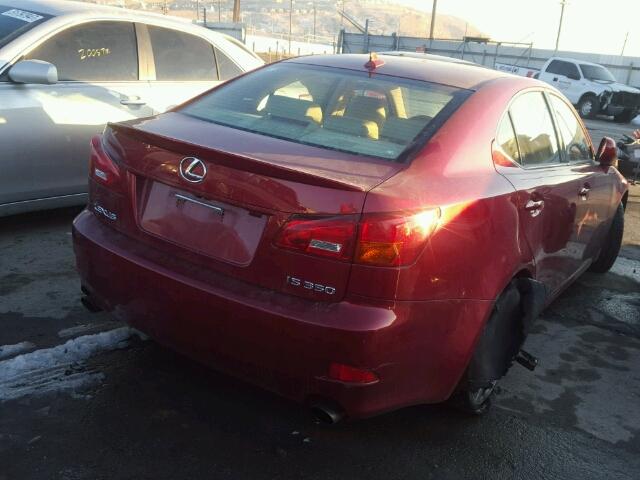 JTHBE262682013378 - 2008 LEXUS IS 350 RED photo 4