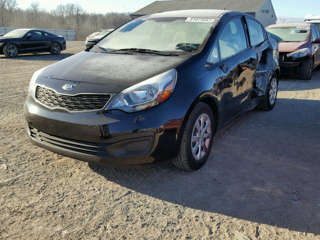 KNADM4A36D6244242 - 2013 KIA RIO LX BLACK photo 2