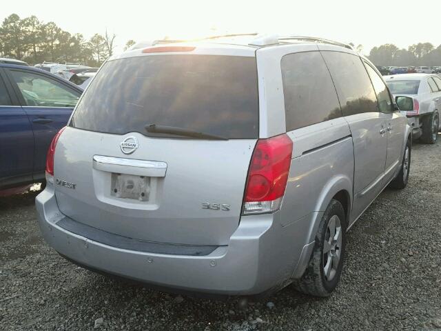 5N1BV28U77N114700 - 2007 NISSAN QUEST S SILVER photo 4