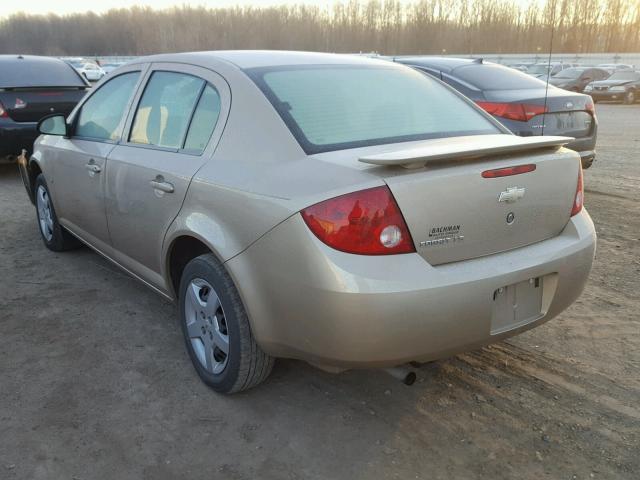 1G1AK55F977292847 - 2007 CHEVROLET COBALT LS TAN photo 3