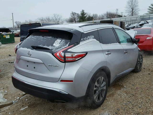 5N1AZ2MH9HN114160 - 2017 NISSAN MURANO S SILVER photo 4