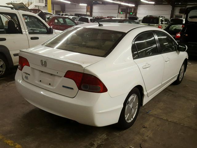 JHMFA36236S009885 - 2006 HONDA CIVIC HYBR WHITE photo 4