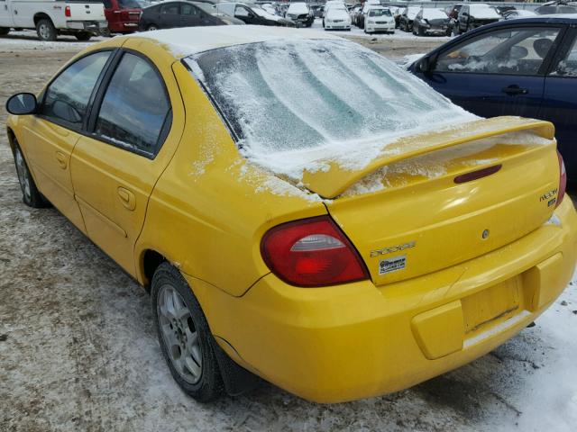 1B3ES56C73D136509 - 2003 DODGE NEON SXT YELLOW photo 3