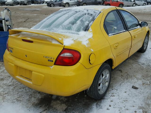 1B3ES56C73D136509 - 2003 DODGE NEON SXT YELLOW photo 4