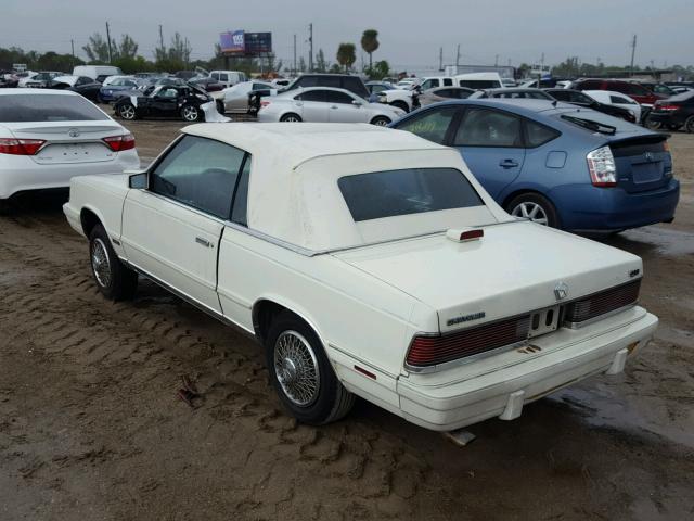 1C3BC55E0GG291025 - 1986 CHRYSLER LEBARON 白色 照片 3