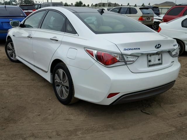 KMHEC4A49FA130606 - 2015 HYUNDAI SONATA HYB WHITE photo 3