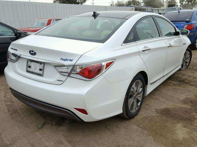 KMHEC4A49FA130606 - 2015 HYUNDAI SONATA HYB WHITE photo 4