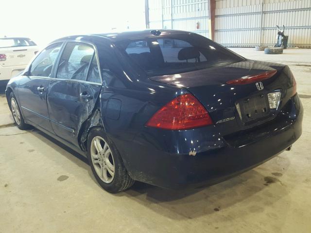 JHMCM568X7C004205 - 2007 HONDA ACCORD EX BLUE photo 3