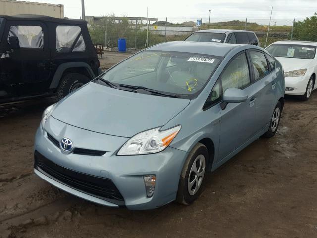 JTDKN3DU5D1727109 - 2013 TOYOTA PRIUS TEAL photo 2