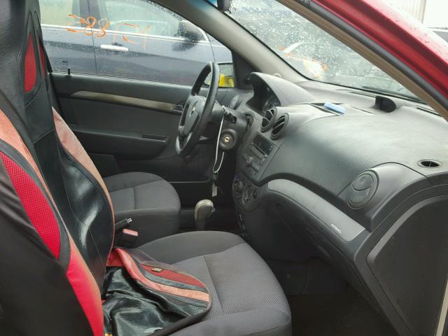 KL1TD5DE1AB089613 - 2010 CHEVROLET AVEO LS 红色 照片 5