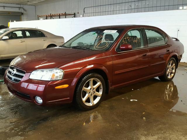 JN1DA31A23T402650 - 2003 NISSAN MAXIMA GLE BURGUNDY photo 2