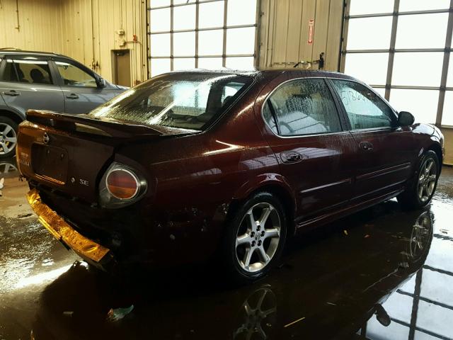 JN1DA31A23T402650 - 2003 NISSAN MAXIMA GLE BURGUNDY photo 4