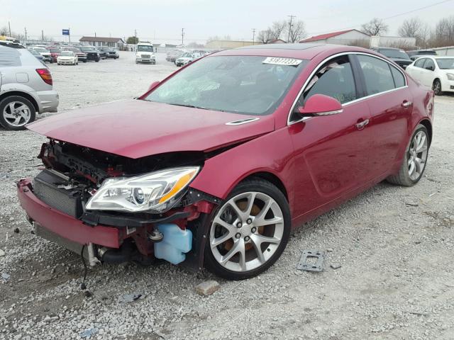 2G4GU5GX5E9224344 - 2014 BUICK REGAL GS RED photo 2