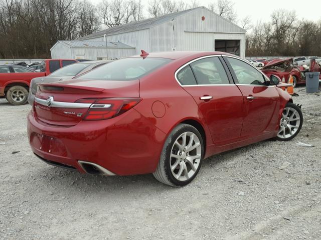 2G4GU5GX5E9224344 - 2014 BUICK REGAL GS RED photo 4