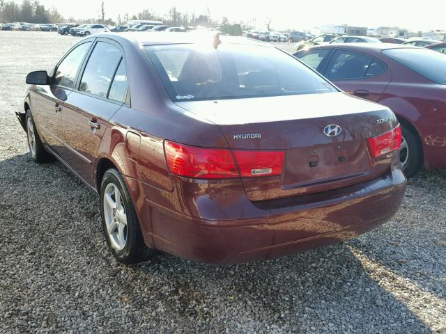 5NPET46CX9H476830 - 2009 HYUNDAI SONATA GLS BURGUNDY photo 3