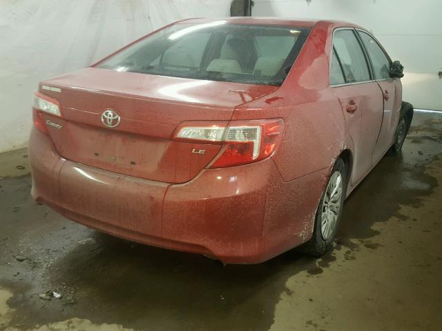 4T1BF1FK2DU665871 - 2013 TOYOTA CAMRY L RED photo 4