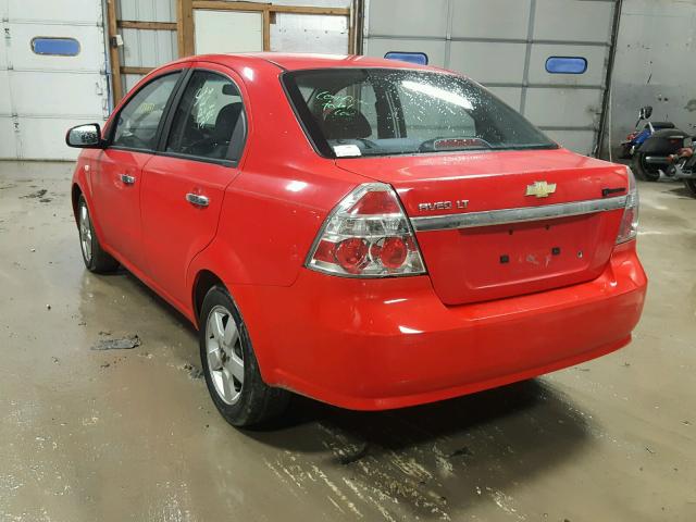 KL1TG56618B169761 - 2008 CHEVROLET AVEO LT RED photo 3