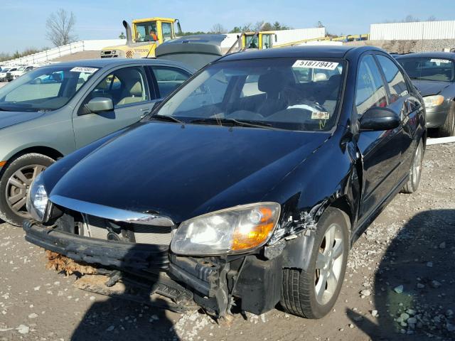 KNAFE121985015017 - 2008 KIA SPECTRA EX BLACK photo 2