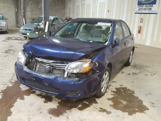 KNAFE221795605921 - 2009 KIA SPECTRA EX BLUE photo 2