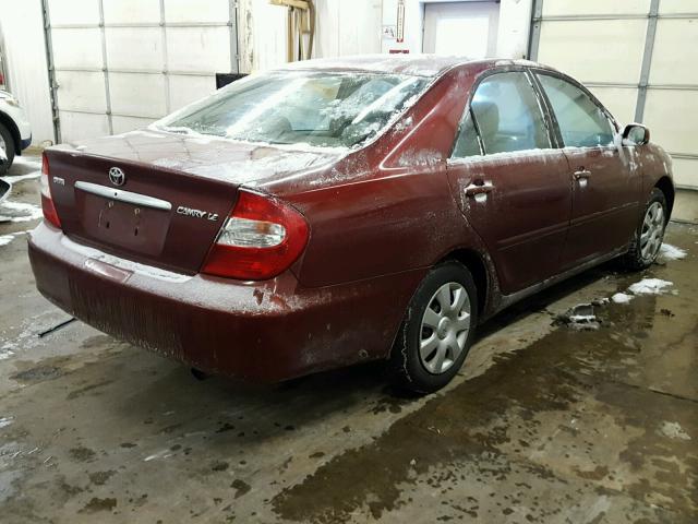 4T1BE32K03U235355 - 2003 TOYOTA CAMRY LE RED photo 4