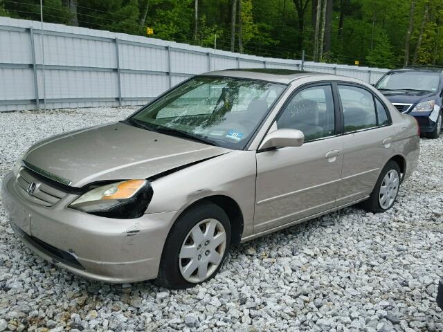 1HGES26721L051713 - 2001 HONDA CIVIC EX GOLD photo 2