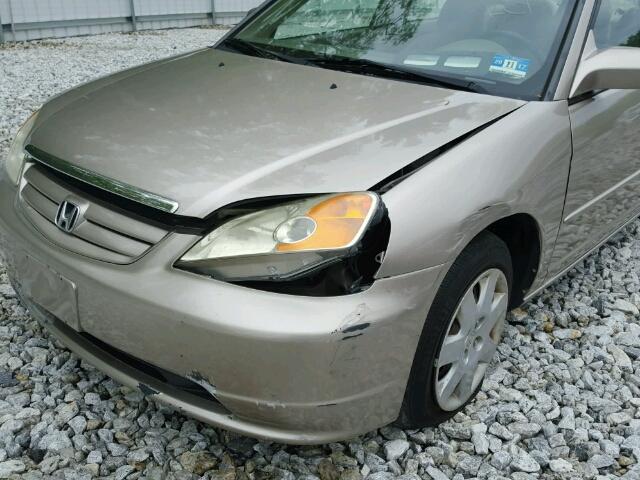 1HGES26721L051713 - 2001 HONDA CIVIC EX GOLD photo 9