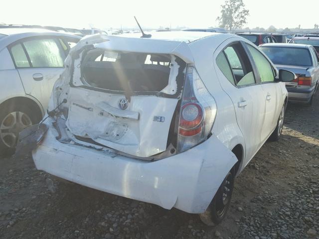 JTDKDTB37E1078623 - 2014 TOYOTA PRIUS C WHITE photo 4