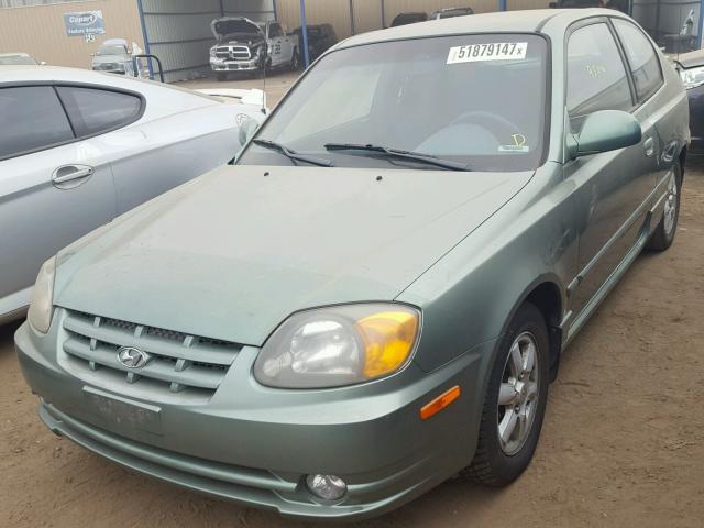 KMHCG35C83U253461 - 2003 HYUNDAI ACCENT GL GREEN photo 2