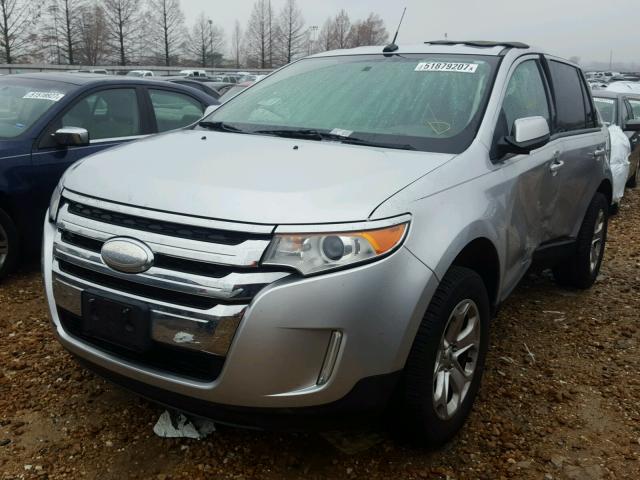 2FMDK4JCXCBA45795 - 2012 FORD EDGE SEL SILVER photo 2