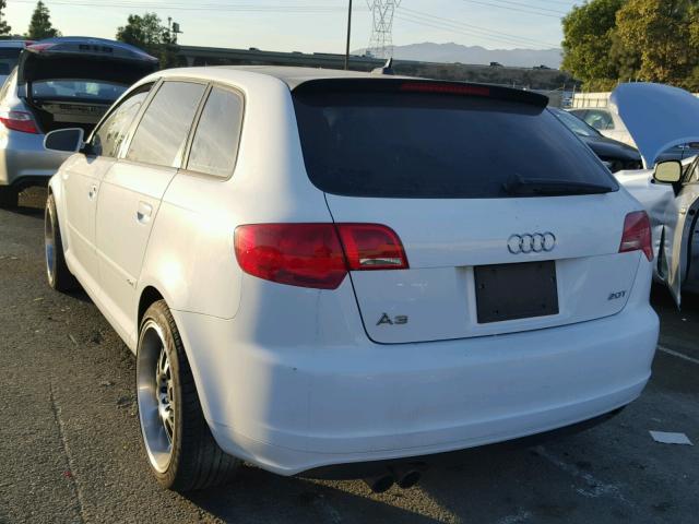 WAUHF78PX7A063202 - 2007 AUDI A3 2 WHITE photo 3