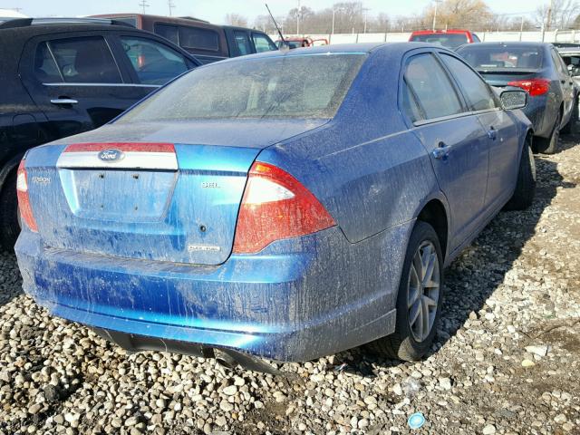 3FAHP0JG0BR329980 - 2011 FORD FUSION SEL BLUE photo 4