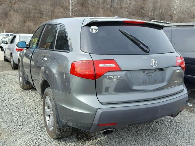 2HNYD28537H544396 - 2007 ACURA MDX SPORT GRAY photo 3