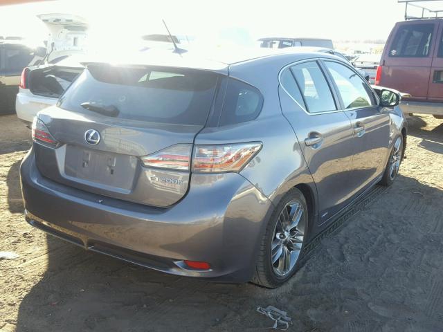 JTHKD5BH1C2078369 - 2012 LEXUS CT 200 GRAY photo 4