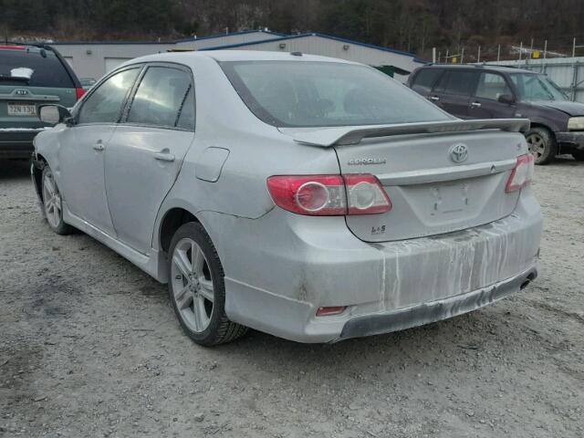 2T1BU4EE8DC103431 - 2013 TOYOTA COROLLA BA SILVER photo 3