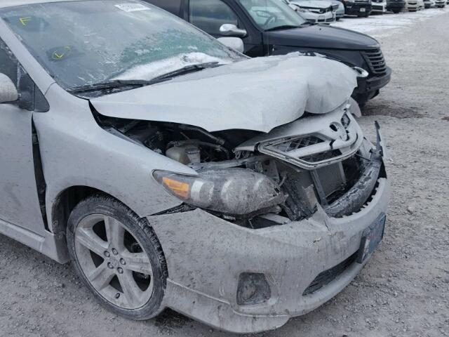 2T1BU4EE8DC103431 - 2013 TOYOTA COROLLA BA SILVER photo 9