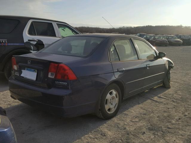 JHMES96695S002128 - 2005 HONDA CIVIC HYBR BLUE photo 4