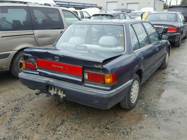 1HGED3654KA063910 - 1989 HONDA CIVIC LX BLUE photo 4