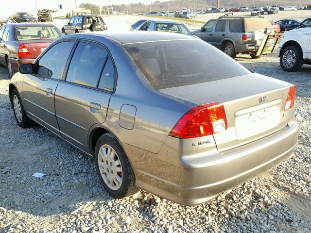 2HGES15505H532959 - 2005 HONDA CIVIC LX GRAY photo 3