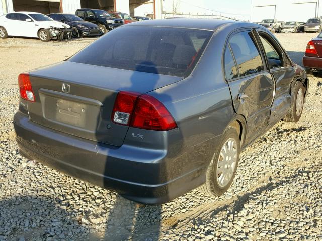 2HGES15505H532959 - 2005 HONDA CIVIC LX GRAY photo 4