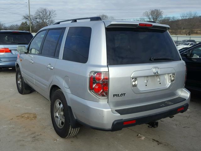 5FNYF28597B026251 - 2007 HONDA PILOT EXL SILVER photo 3