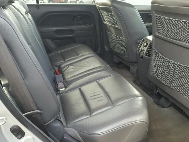 5FNYF28597B026251 - 2007 HONDA PILOT EXL SILVER photo 6