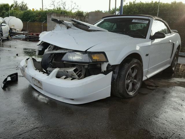 1FAFP45X42F210187 - 2002 FORD MUSTANG GT WHITE photo 2