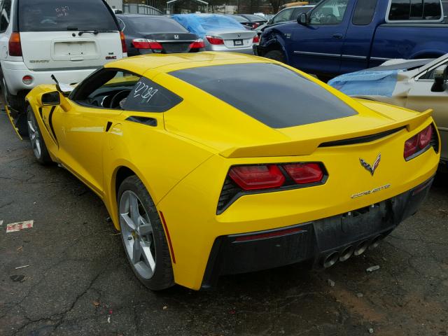 1G1YF2D77E5108428 - 2014 CHEVROLET CORVETTE S YELLOW photo 3